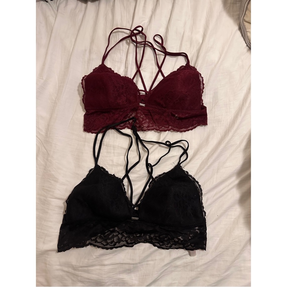VS Pink Strappy Bralettes